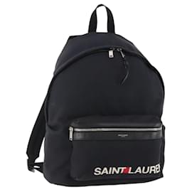 SAINT LAURENT Backpack Canvas Black Silver Other