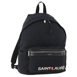 SAINT LAURENT Backpack Canvas Black Silver Altro