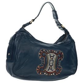 Céline CELINE Handtasche Leder Navy Gold Andere