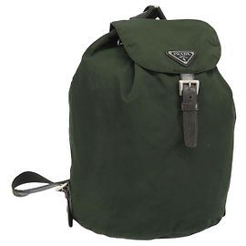 PRADA Rucksack Nylon Khaki Silver Andere