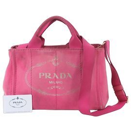 Saco Tote 2-Way em couro Prada Canapa Rosa