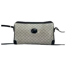 Borsa a spalla/Pouch in pelle Gucci Vintage Micro GG Logo Blu navy