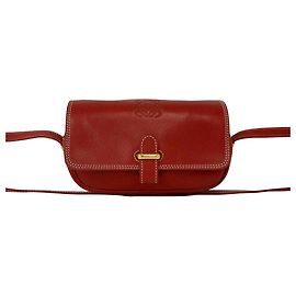 Borsa a tracolla in pelle Loewe Vintage Anagram Logo Rosso
