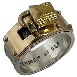 Hermès HERMES Vintage Kelly Ring Argento D'oro