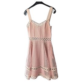 Vestido Maje rosa em renda ajourée Rosa