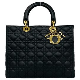 Sac Cabas Mini Lady Cannage Christian Dior Noir