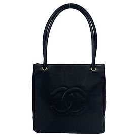 Sac cabas Chanel Vintage Coco Mark Noir