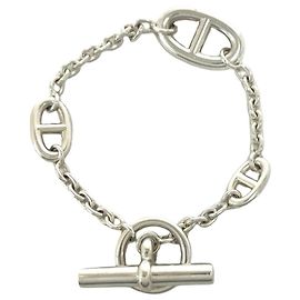 Hermès Pulsera de Dijes Hermes Chaine d'Ancre Farandole LG Plata