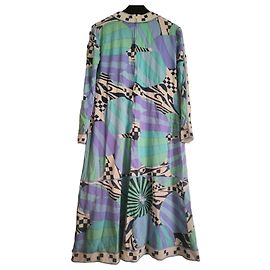 Vintage Emilio Pucci Seidenkleid Weiß Blau Beige Grün Lila