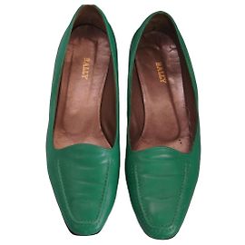 Sapatilhas bailarinas Bally em couro verde Verde
