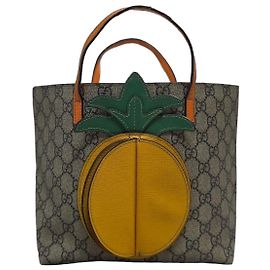 Gucci Pineapple handbag in GG Supreme canvas Brown Beige Green Yellow