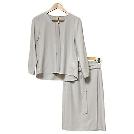 Autre Marque Ensemble Blouse et Jupe green label relaxing Marron Gris