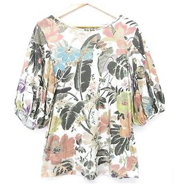 Autre Marque Top de mangas abullonadas con estampado botánico Dries Van Noten Blanco Otro