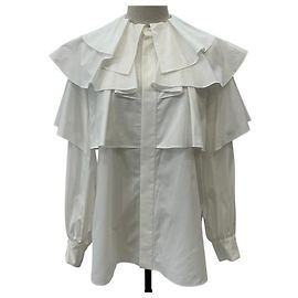 Autre Marque STUMBLY Langarmbluse mit Rüschenkragen Weiß