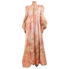 Zimmermann Robe maxi papillon rose - size UK 12 Rose
