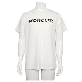 Moncler Baumwoll-T-Shirt mit Grafik-Logo für Herren Weiß