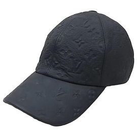 Louis Vuitton New Black Monogram Shadow Leather Cap Black