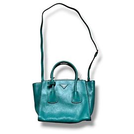 Prada Borsa 2way in pelle color teal Verde
