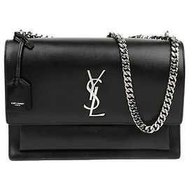 Saint Laurent Borsa Sunset in pelle nera Nero