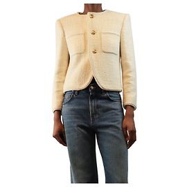 Céline Cream tweed jacket - size UK 8 Cream
