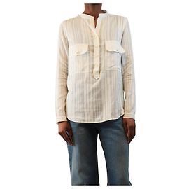 Stella Mc Cartney Camicia a righe trasparente bianca - size UK 4 Bianco