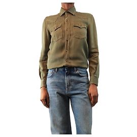 Saint Laurent Western-Hemd khaki - size XS Grün