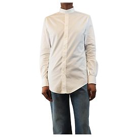 Céline Camicia bianca con colletto alla coreana - size UK 6 Altro