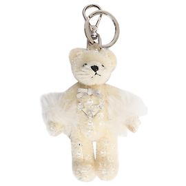Prada Cream crystal bear bag charm Cream