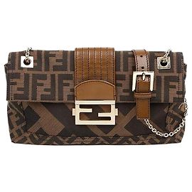 Fendi Borsa Baguette Zucca marrone Marrone