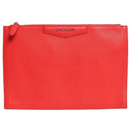 Givenchy Red Antigona grained leather clutch Red