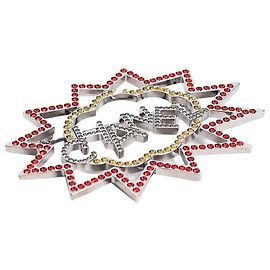 Chanel Pop-Art-Kristallbrosche in Silber Silber