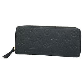 Louis Vuitton Monogram Empreinte Portefeuille Clemence Long Wallet Negro