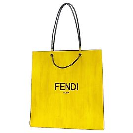 Fendi Yellow Leather Tote Bag Yellow