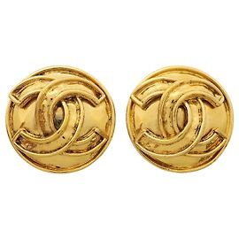 Boucles d'oreilles clips Chanel plaquées or Doré