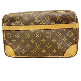 Sac Pochette Louis Vuitton Monogram Compiegne 28 Marron