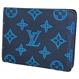 Louis Vuitton Monogram Shadow Bill Wallet Blue