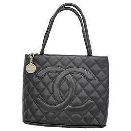 Chanel Black Grained Calfskin Tote Bag Black