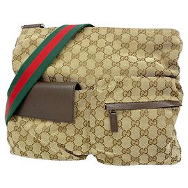 Bolsa de Ombro Gucci GG Canvas Sherry Line Marrom