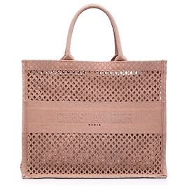 Dior Book Tote Large de malla bordada Rosa Rosa