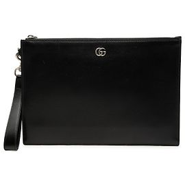 Clutch Gucci GG Marmont em couro de bezerro preto Preto