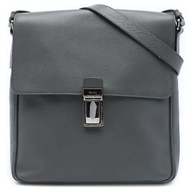 Borsa a tracolla da viaggio Prada in Saffiano grigio Marrone