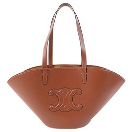 Céline Celine Brown Medium Smooth Calfskin Cuir Triomphe Couffin Tote Brown