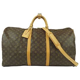 Louis Vuitton Brown Monogram Keepall Bandouliere 60 Marrom