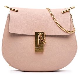Chloé Drew Crossbody de piel de becerro granulada rosa Small Rosa