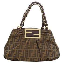 Fendi Zucca Canvas Handbag Brown