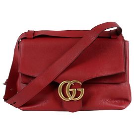 Gucci Borsa a Tracolla e Spalla Gg Marmont Rosso
