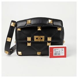 Valentino Garavani Borsa a tracolla e spalla Roman Stud con manico superiore Nero