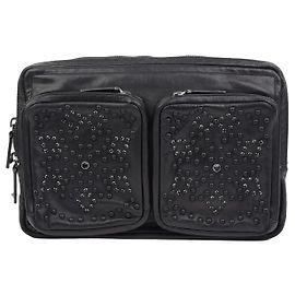 Valentino Garavani Pochette à documents cloutée Noir