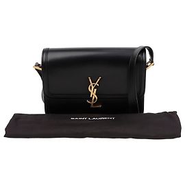 Saint Laurent Sac Satchel Sorellino Medium Noir avec Matériel Doré Noir