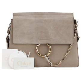 Chloé Bolsa de ombro e transversal Pay em camurça de couro cinza médio Cinza